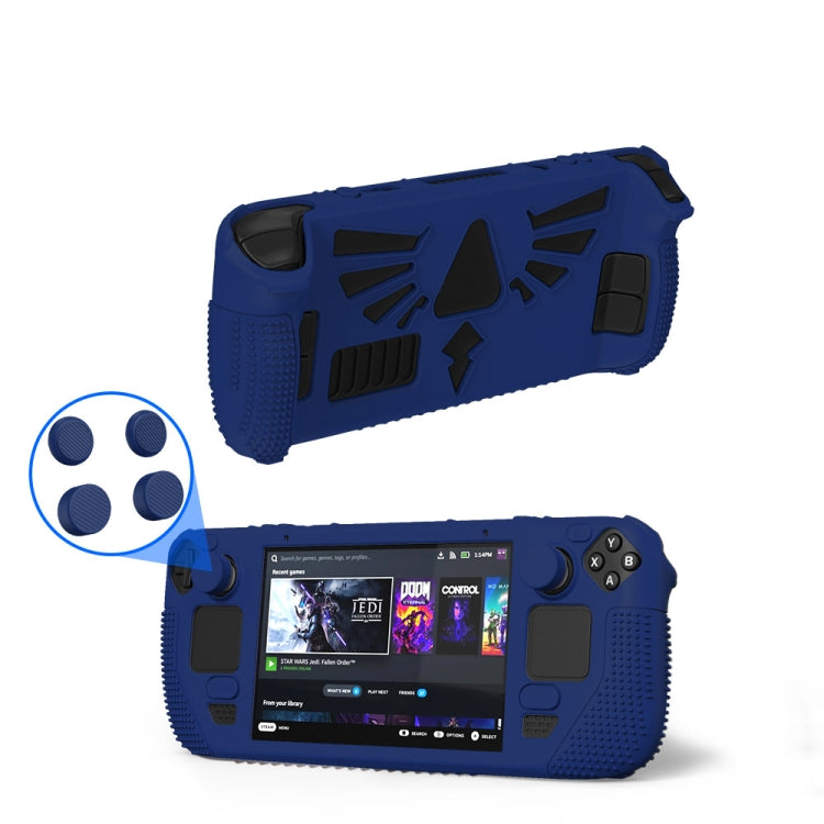 For Steam Deck V V4-1 Pocket Consoles Silicone Non-slip Protective Case with Holder Function(Blue) - Accessories by PMC Jewellery | Online Shopping South Africa | PMC Jewellery