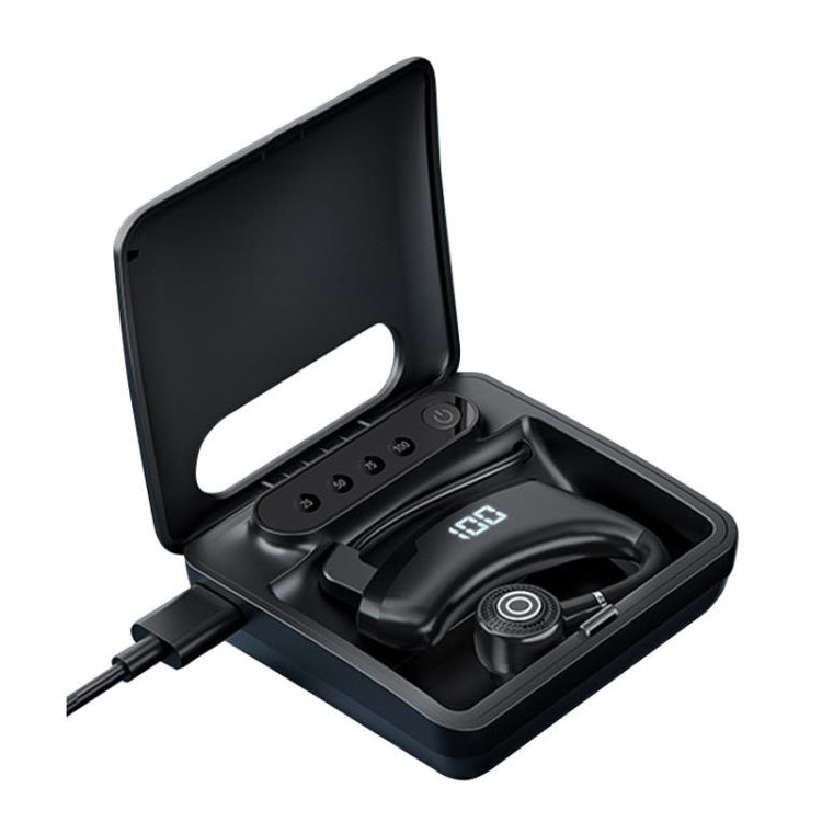 V19S Wireless Bluetooth Headset Digital Display With Charging Bin Mobile Power Function(Black) - Bluetooth Earphone by PMC TechLife | Online Shopping South Africa | PMC TechLife