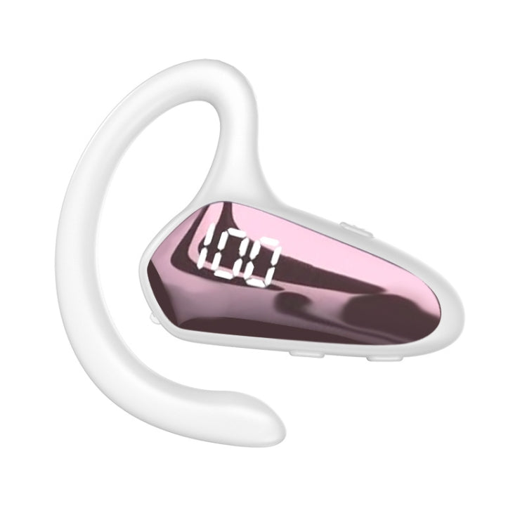 YX02 With Digital Display Hanging Ear Bone Conduction Bluetooth Headset(Pink) - Bluetooth Earphone by PMC TechLife | Online Shopping South Africa | PMC TechLife