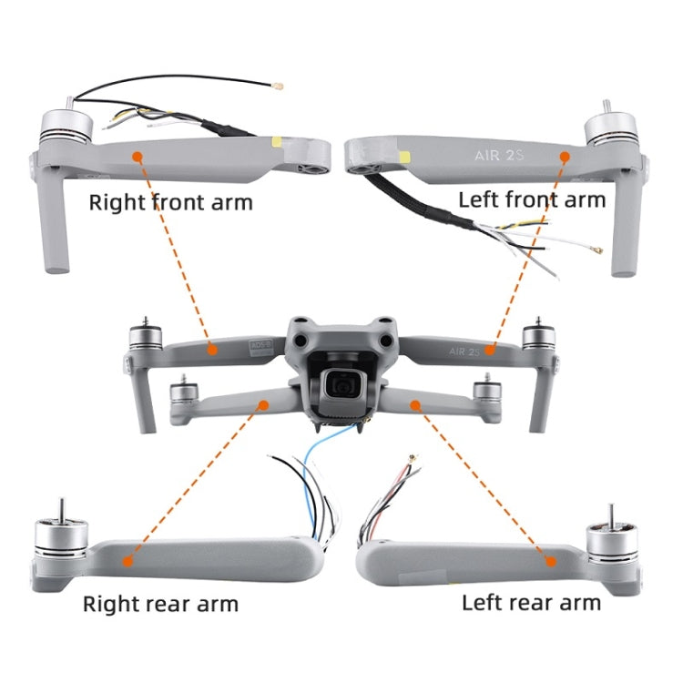 for DJI Mavic Air 2S Left Rear Arm Front And Rear Machine Arm Shell Repair Accessories - For DJI Mavic Series by PMC TechLife | Online Shopping South Africa | PMC TechLife | Buy Now Pay Later Mobicred