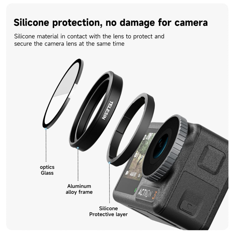 For DJI OSMO Action 3 / 4 TELESIN ND CPL Filter Set Aluminium Alloy Frame Lens(CPL+ND8/16/32 Set) - free shipping - PMC TechLife - Order now!