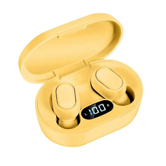 E7s Digital Sports Waterproof TWS Bluetooth 5.0 In-Ear Headphones(Yellow) - TWS Earphone by PMC Jewellery | Online Shopping South Africa | PMC Jewellery