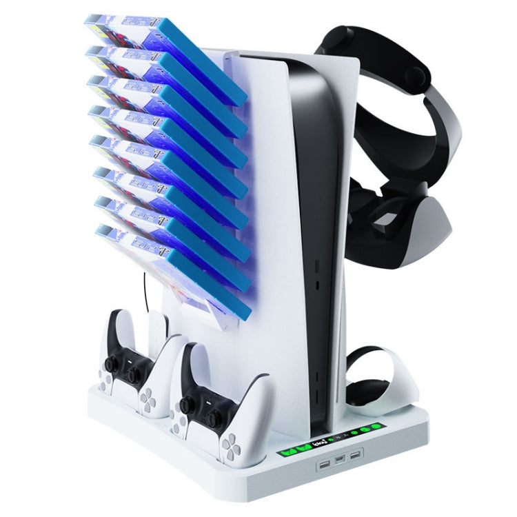 For PS5 ipaly Host Multifunctional Cooling Base VR2 Handle Charging Stand Disc Storage Rack(White) - free shipping - PMC TechLife - Order now!