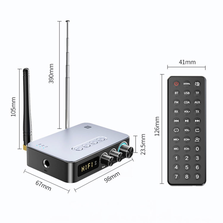 M9 Pro 5.1 Bluetooth Receiver Launcher FM Radio 4 In 1 NFC Audio Adapter - Audio Receiver Transmitter by PMC TechLife | Online Shopping South Africa | PMC TechLife | Buy Now Pay Later Mobicred