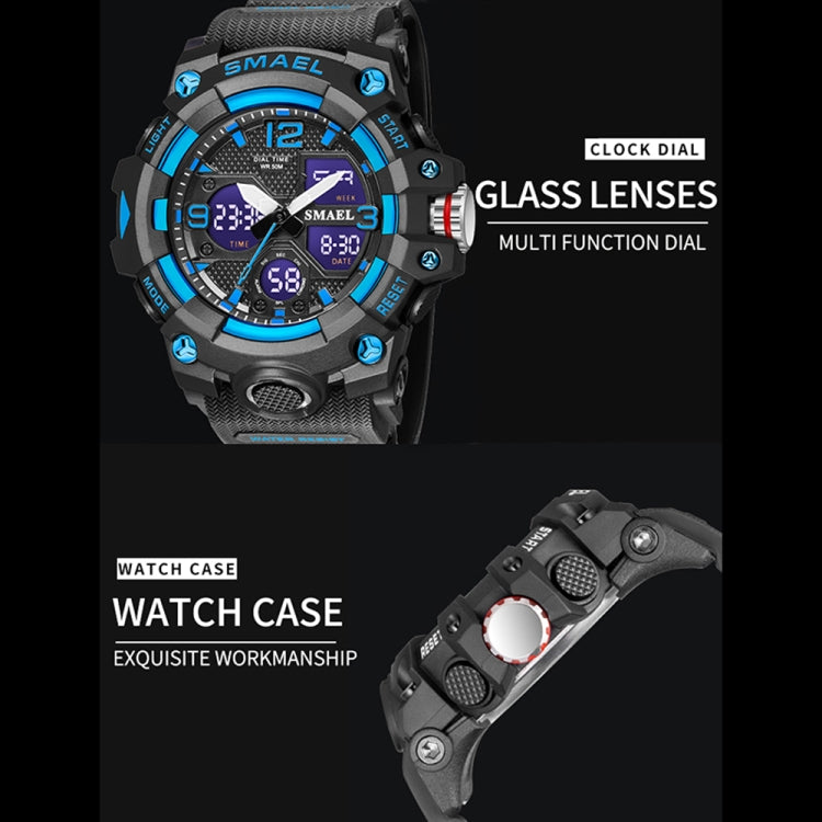 SMAEL 8008 Outdoor Sports Multifunctional Waterproof Luminous Men Watch(Black Gold) - LED Digital Watches by SMAEL | Online Shopping South Africa | PMC Jewellery | Buy Now Pay Later Mobicred