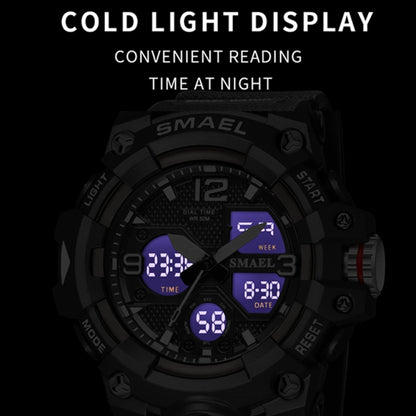 SMAEL 8008 Outdoor Sports Multifunctional Waterproof Luminous Men Watch(Black Gold) - LED Digital Watches by SMAEL | Online Shopping South Africa | PMC Jewellery | Buy Now Pay Later Mobicred