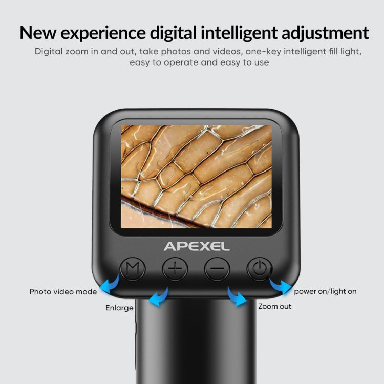 Apexel APL-MS008 Circuit Board Detection Amplification Delay Photography HD Microscopic Lens With Screen(Black) - free shipping - PMC TechLife - Order now!