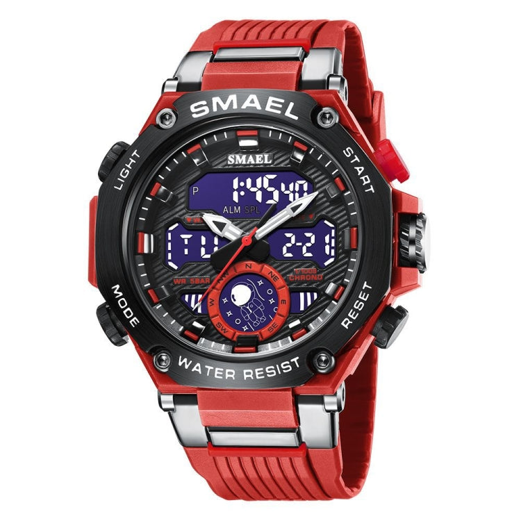 SMAEL 8069 Outdoor Multifunctional Waterproof Sports Alloy Luminous Watch(Red) - LED Digital Watches by SMAEL | Online Shopping South Africa | PMC Jewellery | Buy Now Pay Later Mobicred