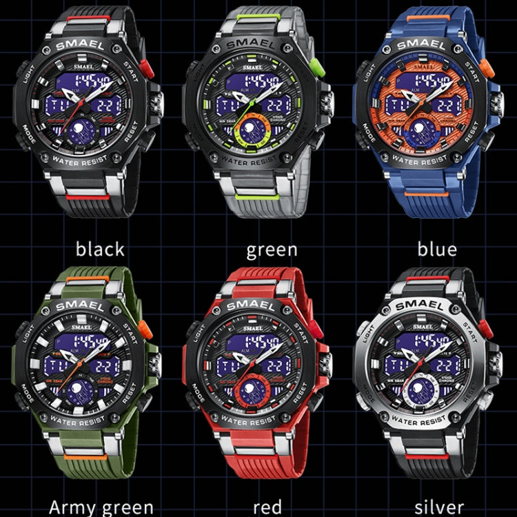 SMAEL 8069 Outdoor Multifunctional Waterproof Sports Alloy Luminous Watch(Gray) - LED Digital Watches by SMAEL | Online Shopping South Africa | PMC Jewellery | Buy Now Pay Later Mobicred