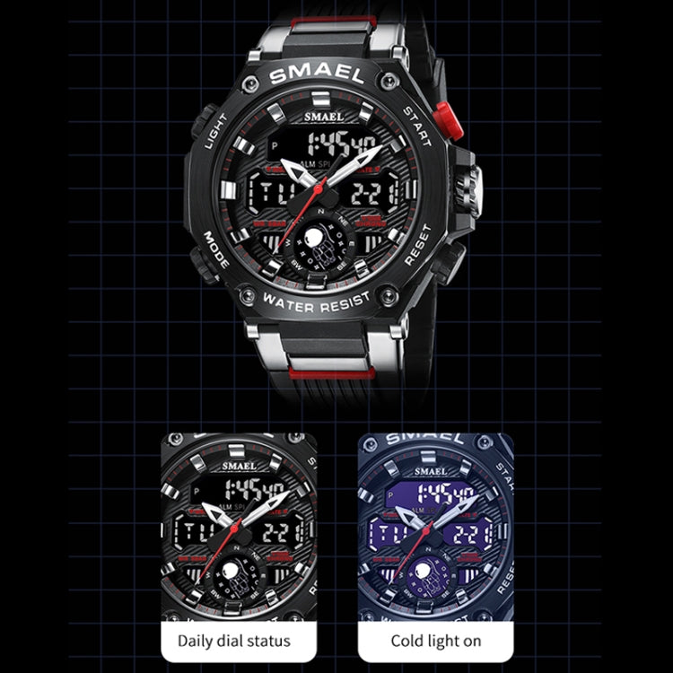 SMAEL 8069 Outdoor Multifunctional Waterproof Sports Alloy Luminous Watch(Red) - LED Digital Watches by SMAEL | Online Shopping South Africa | PMC Jewellery | Buy Now Pay Later Mobicred