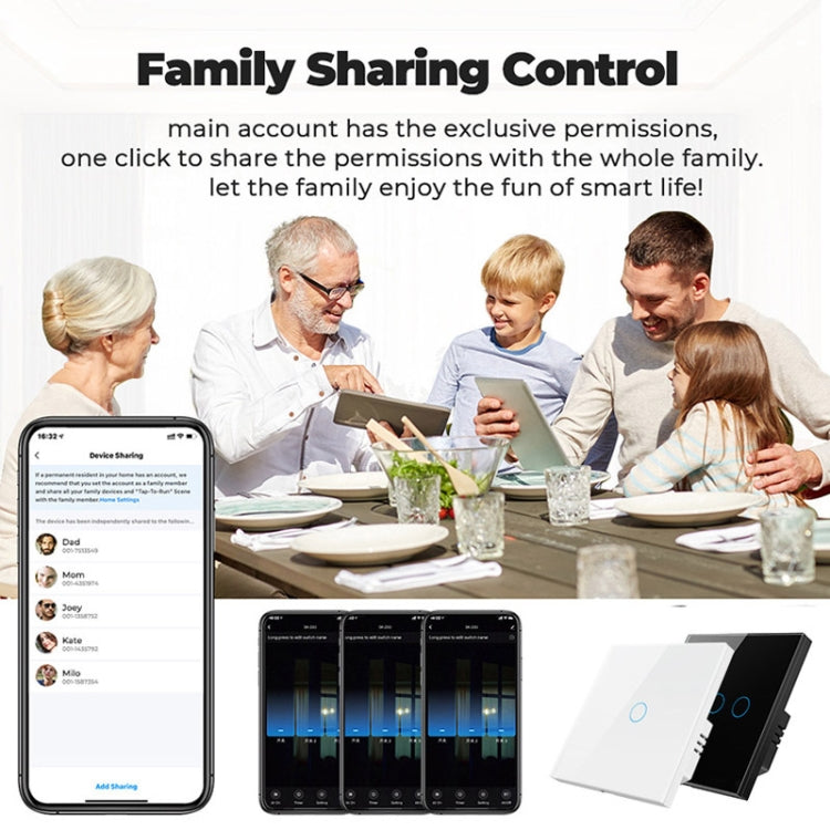 Tuya ZigBee Zero Firewire Touch Wall Remote Control Switch Light Control Voice Switch EU Plug, Style: 1 Gang (White) - Smart Switch by PMC TechLife | Online Shopping South Africa | PMC TechLife