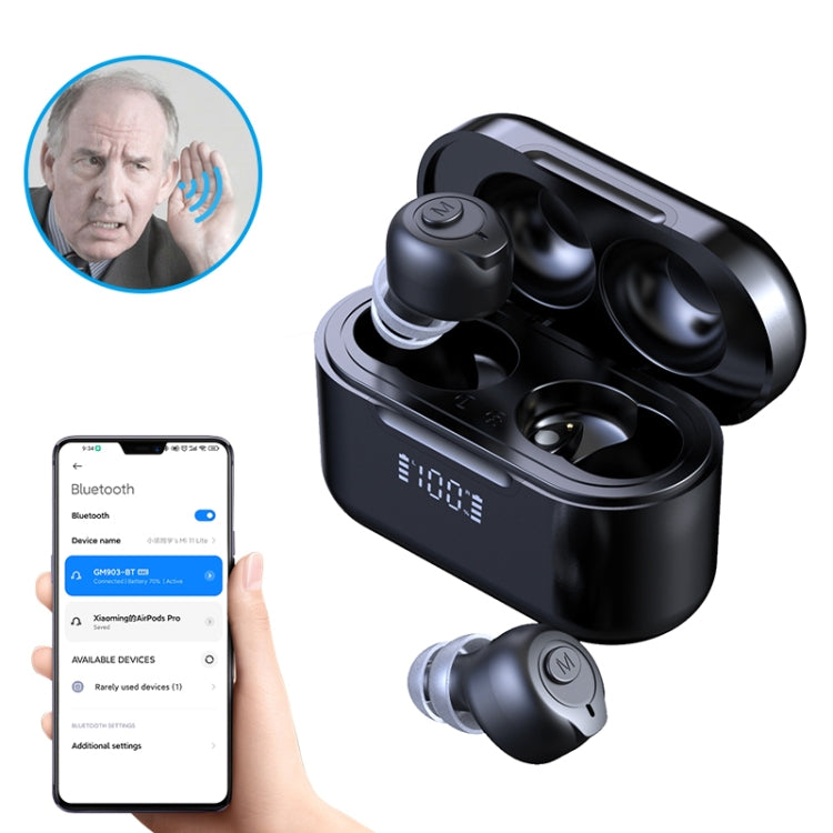 GM-903 Bluetooth Dual Host Digital Hearing Aids LCD Display Elderly Sound Amplifier(Black) - Hearing Aids by PMC TechLife | Online Shopping South Africa | PMC TechLife | Buy Now Pay Later Mobicred