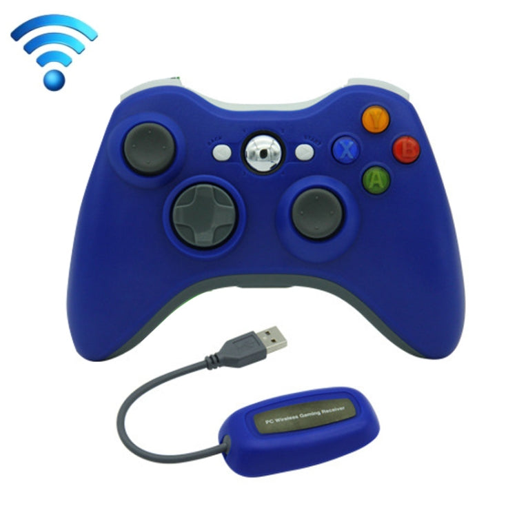 For Microsoft Xbox 360 / PC XB13 Dual Vibration Wireless 2.4G Gamepad With Receiver(Blue) - Gamepad by PMC Jewellery | Online Shopping South Africa | PMC Jewellery