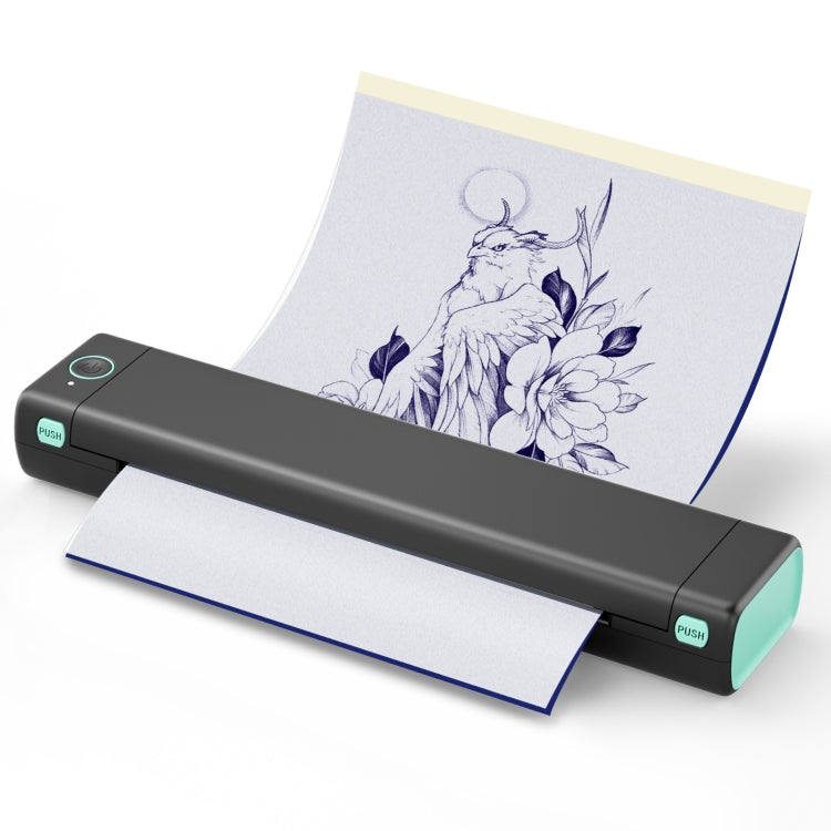 M08F Bluetooth Wireless Handheld Portable Thermal Printer(Black Green Tattoo Version) - Printer by PMC TechLife | Online Shopping South Africa | PMC TechLife