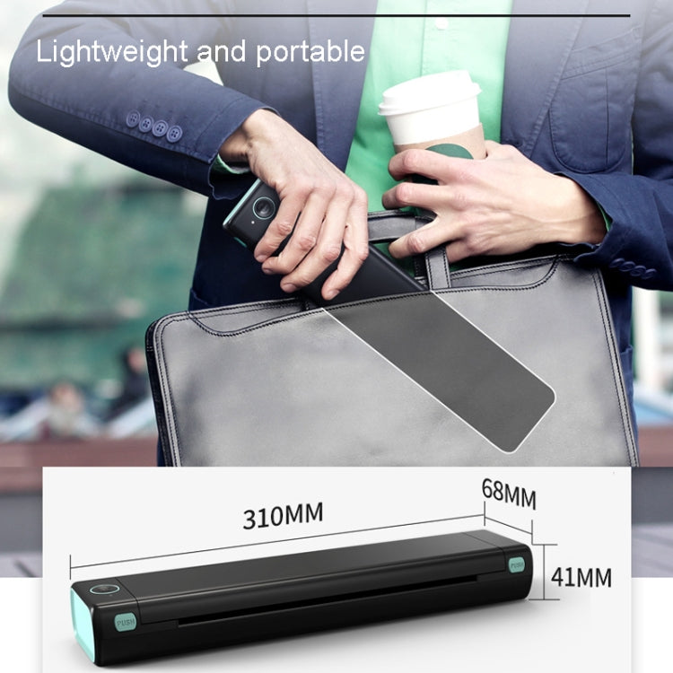 M08F Bluetooth Wireless Handheld Portable Thermal Printer(Black A4 Version) - Printer by PMC TechLife | Online Shopping South Africa | PMC TechLife
