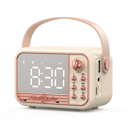 S11 Handheld Retro Alarm Clock Bluetooth Speaker Desktop Portable Clock(Beige) - Desktop Speaker by PMC Jewellery | Online Shopping South Africa | PMC Jewellery