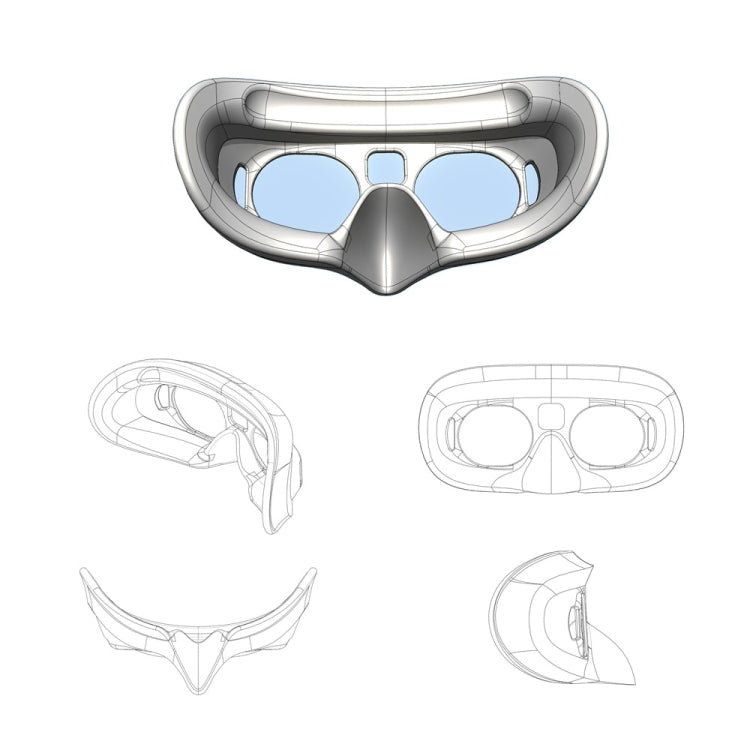 For DJI Goggles 2 Foam Padding Sponge Eye Pad Mask With Lens Cover Black - Other Accessories by PMC TechLife | Online Shopping South Africa | PMC TechLife