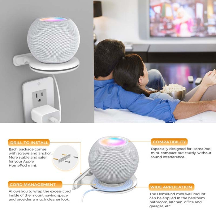 For Apple HomePod Mini AhaStyle PT149 Smart Speaker Stand(Black) - Speaker Bracket by AhaStyle | Online Shopping South Africa | PMC TechLife | Buy Now Pay Later Mobicred