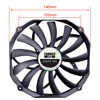 FANNER Ice Soul F14015 4PIN PWM Ultra-thin Chassis Fan Desktop Computer Radiator(Black) - Fan Cooling by FANNER | Online Shopping South Africa | PMC Jewellery