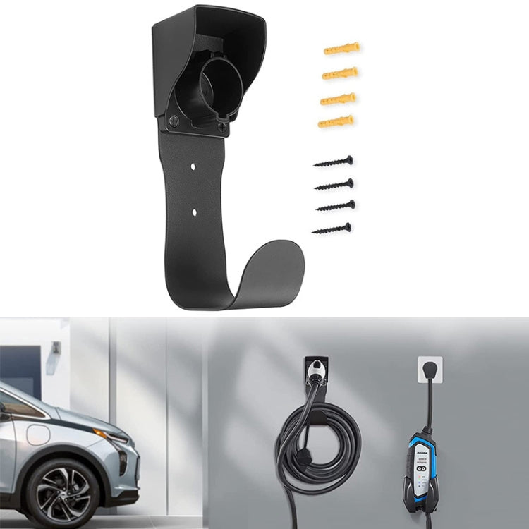 EV Charger Cable Holder Electric Car Charging Cable Organizer for J1772 Plug(Black) - EV Charger Accessories by PMC TechLife | Online Shopping South Africa | PMC TechLife