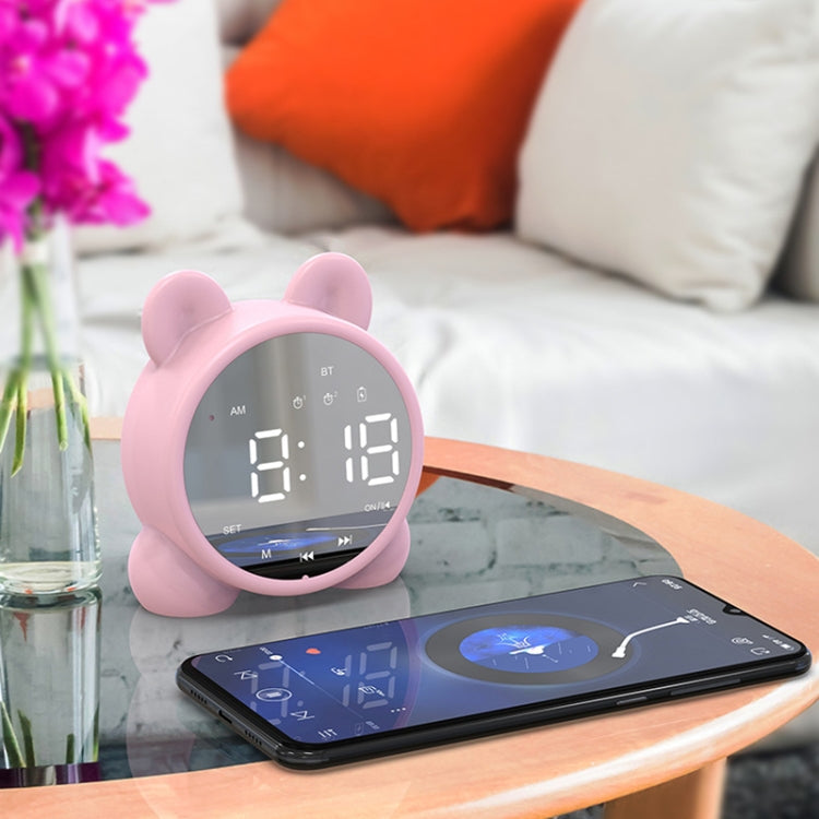 P1 Mini Card Mirror Clock Wireless Bluetooth Speaker with FM Radio(White) - Mini Speaker by PMC TechLife | Online Shopping South Africa | PMC TechLife