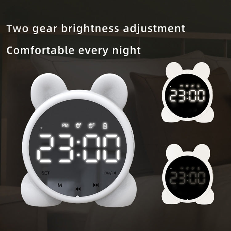 P1 Mini Card Mirror Clock Wireless Bluetooth Speaker with FM Radio(White) - Mini Speaker by PMC TechLife | Online Shopping South Africa | PMC TechLife