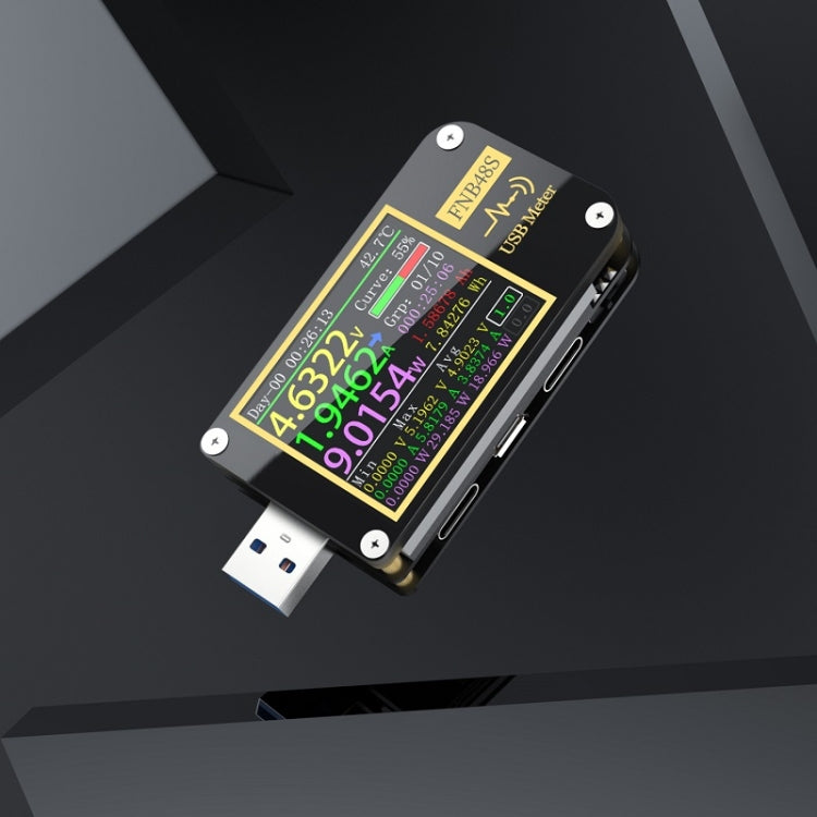 FNIRSI FNB48S USB Voltage Ammeter Multifunctional Fast Charge Tester, Specification: Bluetooth - free shipping - PMC TechLife - Order now!