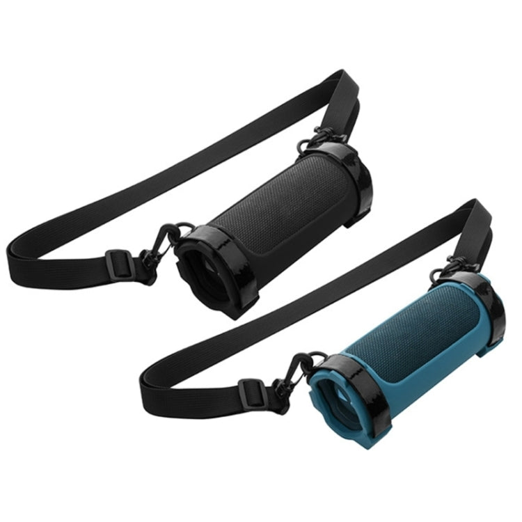 For JBL Flip 6 Speaker Bag Travel Carrying Silicone Case With Shoulder Strap(Blue) - Protective Case by PMC TechLife | Online Shopping South Africa | PMC TechLife