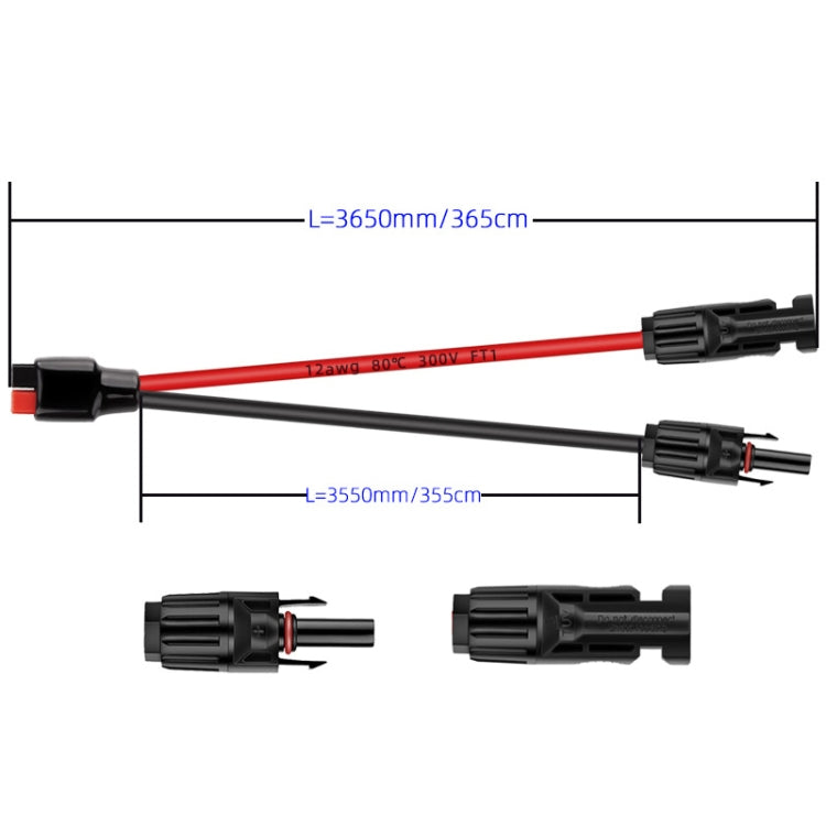 3.65m MC4 to 30A Anderson Mobile Energy Storage Battery Charging Cable - DIY Cables by PMC Jewellery | Online Shopping South Africa | PMC Jewellery