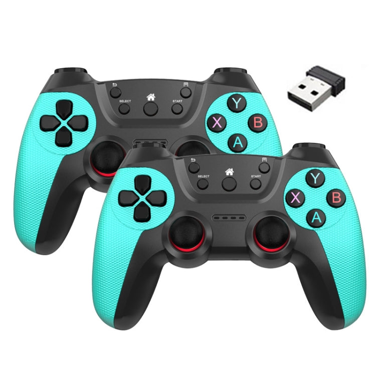 KM-029   2.4G One for Two Doubles Wireless Controller Support PC / Linux / Android / TVbox(Mint Green) - Gamepads by PMC TechLife | Online Shopping South Africa | PMC TechLife