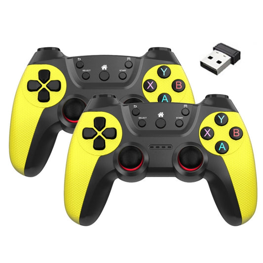 KM-029   2.4G One for Two Doubles Wireless Controller Support PC / Linux / Android / TVbox(Lemon Yellow) - Gamepads by PMC Jewellery | Online Shopping South Africa | PMC Jewellery