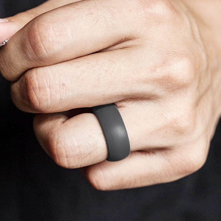 SiR013 8.7mm Curved Outdoor Sports Silicone Ring, Size: No.11(Dark Gray) - Rings by PMC Jewellery | Online Shopping South Africa | PMC Jewellery