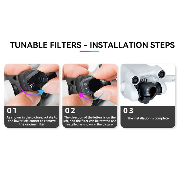 For DJI Mini 3 Pro RCSTQ PL Filters Drone Accessoires  4 In 1 ND/PL 8/16/32/64 - free shipping - PMC TechLife - Order now!