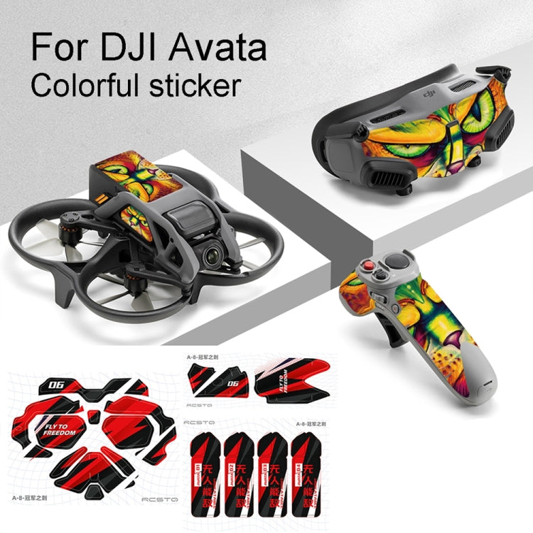 For DJI Avata RCSTQ Body Sticker For Goggles 2 Glasses PVC Colorful Sticker Set(Camouflage Green) -  by RCSTQ | Online Shopping South Africa | PMC Jewellery