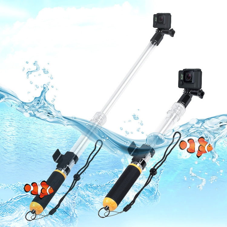 Transparent Retractable Selfie Stick Buoyancy Stick for Gopro Hero11 Black / HERO10 Black / HERO9 Black /HERO8 / HERO7 /6 /5 /5 Session /4 Session /4 /3+ /3 /2 /1 - Floating Grip & Ball by PMC Jewellery | Online Shopping South Africa | PMC Jewellery