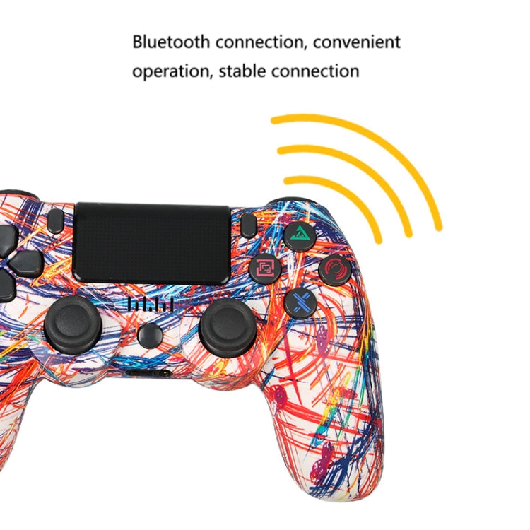 For PS4 Wireless Bluetooth Game Controller With Light Strip Dual Vibration Game Handle(Green Eye Skull) - Gamepads by PMC Jewellery | Online Shopping South Africa | PMC Jewellery