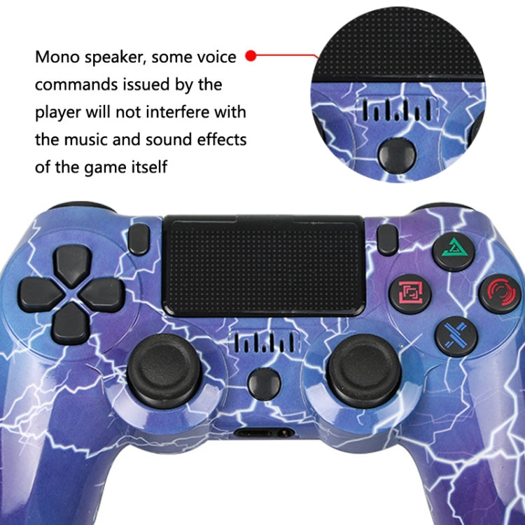 For PS4 Wireless Bluetooth Game Controller With Light Strip Dual Vibration Game Handle(Green Eye Skull) - Gamepads by PMC Jewellery | Online Shopping South Africa | PMC Jewellery