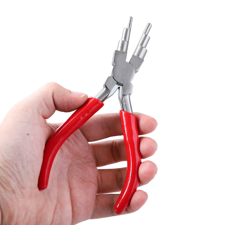 2 In 1 Handmade Jewelry Plier Nylon Accessories DIY Tools Wire Wrap Clamp, Style: Red 6-section + Flat Nip - Jewelry Tools by PMC Jewellery | Online Shopping South Africa | PMC Jewellery