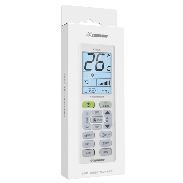 CHUNGHOP K-1302E Night Light Large Screen Battery Universal Air Conditioner Remote Control - free shipping - PMC TechLife - Order now!