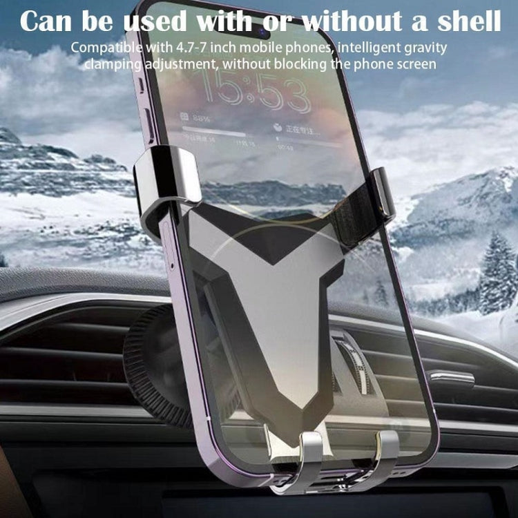 Gravity Navigation Car Air Outlet Triangular Mobile Phone Holder(Golden) - Car Holders by PMC Jewellery | Online Shopping South Africa | PMC Jewellery