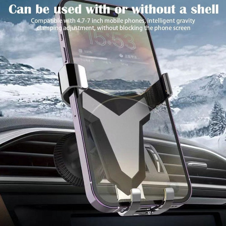 Gravity Navigation Car Air Outlet Triangular Mobile Phone Holder(Gray) - Car Holders by PMC Jewellery | Online Shopping South Africa | PMC Jewellery