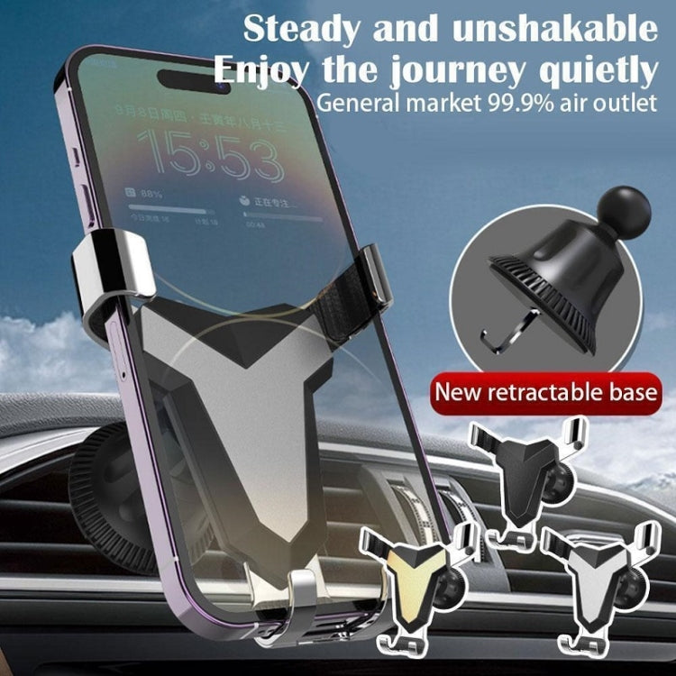 Gravity Navigation Car Air Outlet Triangular Mobile Phone Holder(Silver) - Car Holders by PMC Jewellery | Online Shopping South Africa | PMC Jewellery