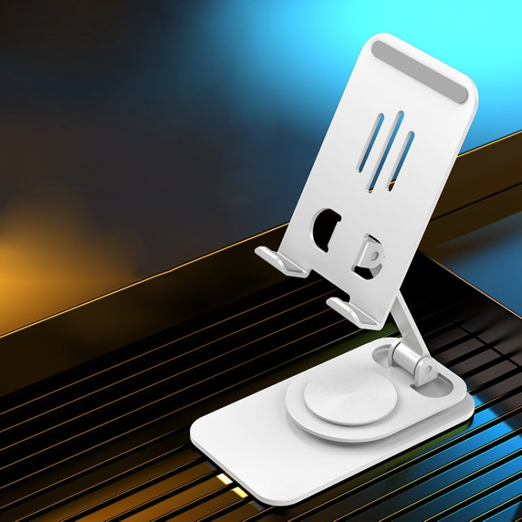 Desktop 360-degree Rotating Foldable Mobile Phone Holder, Color: Carbon Steel White - Desktop Holder by PMC TechLife | Online Shopping South Africa | PMC TechLife