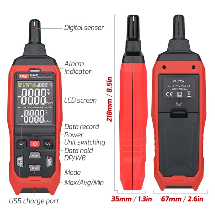 TASI TA622A Temperature Humidity Meter Digital Dew Point Thermometer - free shipping - PMC TechLife - Order now!