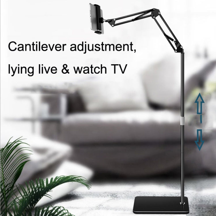 155cm Mobile Phone Tablet Live Broadcast Bedside Lifting Bracket Telescopic Floor Stand (White) - Lazy Bracket by PMC TechLife | Online Shopping South Africa | PMC TechLife
