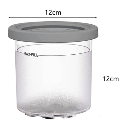 For Ninja NC299AMZ NC300 Ice Cream Storage Containers with Lids, Speci: 4 Cups+Spoon - Kitchen Machine Accessories by PMC Jewellery | Online Shopping South Africa | PMC Jewellery