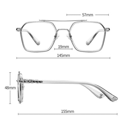 A5 Double Beam Polarized Color Changing Myopic Glasses, Lens: -450 Degrees Gray Change Grey(Black Silver Frame) - Plain Glass Spectacles by PMC Jewellery | Online Shopping South Africa | PMC Jewellery