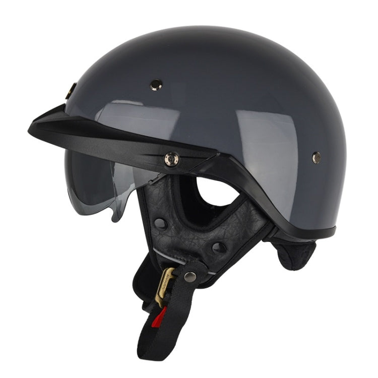 SOMAN Motorcycle Half Helmet Adjustable Helmet With Inner Mirror, Size: XXL(Cement Gray) - free shipping - PMC TechLife - Order now!