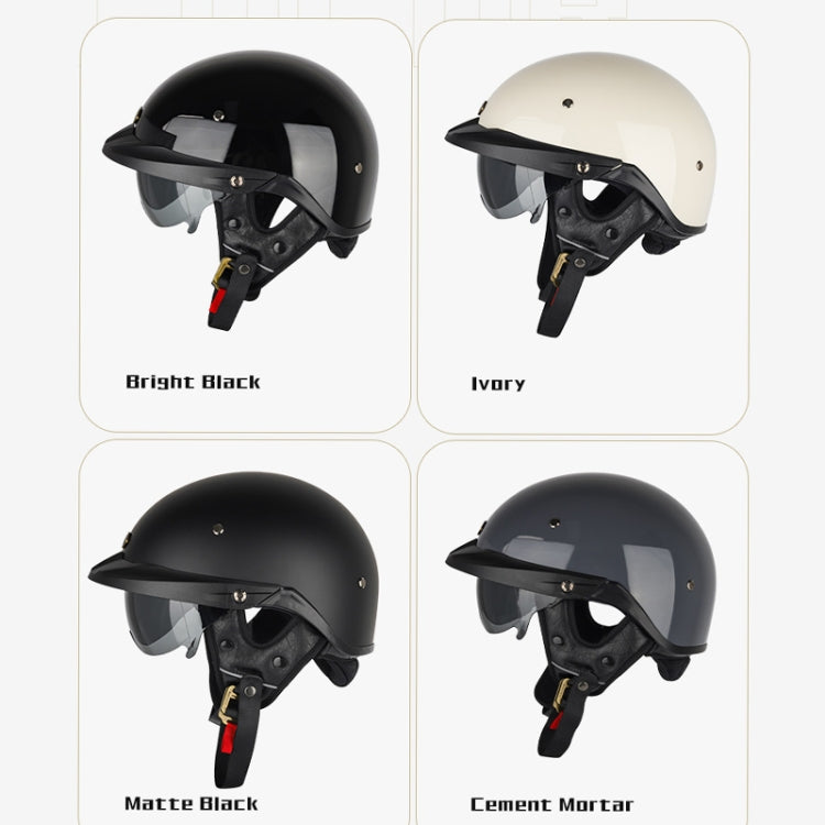 SOMAN Motorcycle Half Helmet Adjustable Helmet With Inner Mirror, Size: XL(White) - Helmets by SOMAN | Online Shopping South Africa | PMC Jewellery | Buy Now Pay Later Mobicred