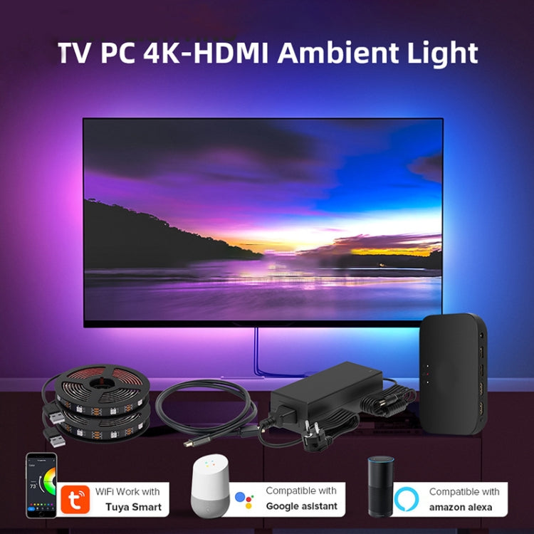 HDMI 2.0-PRO Smart Ambient TV Led Backlight Led Strip Lights Kit Work With TUYA APP Alexa Voice Google Assistant 2 x 2m(AU Plug) - Casing Waterproof Light by PMC Jewellery | Online Shopping South Africa | PMC Jewellery